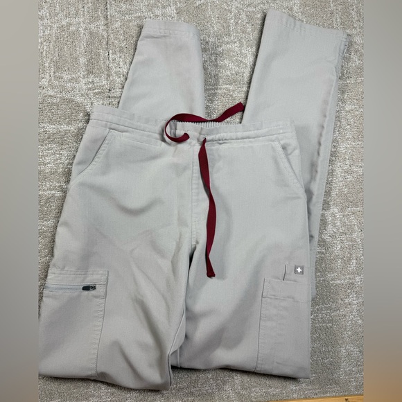 Figs Pants - Figs Technical Collection Gray Waist Tie Slim Scub Nurse Pant Size XS Tall
